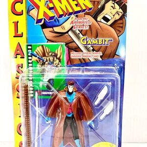 1995 Toy Biz Marvel Comics X-Men Classics Gambit Power Kick Action 5" Figure NIB